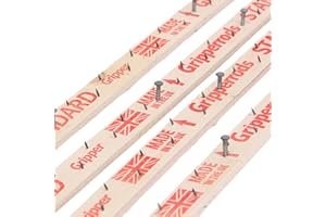 NOVECRAFTO Carpet Gripper Rods Pack of 24 Pcs Covering 59.84 ft (18.24m) - Carpet Grippers 2.49ft (76cm) Long, Pre-Nailed Strips with Dual Purpose Pins for Underlay Flooring - Stairs, Concrete, Wood Floors