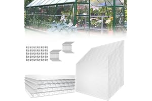 HENGMEI 14 x poliwęglanowe płyty komorowe komorowe 4 mm 10,25 m² podwójne płyty komorowe odporne na promieniowanie UV płyty komorowe do szklarni, ogrodu cieplarni - przezroczyste