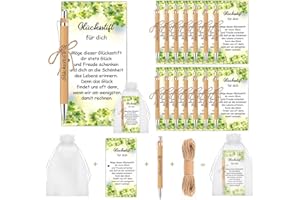 boocooberg 15 Sets Abschiedsgeschenk Kollegen,Abschluss Geschenk Schüler,Kleine Geschenke für Kollegen Holz Stift Glücksstift Dankeskarte,Kollegen Abschiedsgeschenk