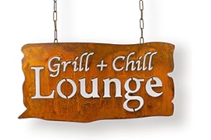 BLÜMELHUBER Placca per barbecue e lounge, grande, resistente alle intemperie, in acciaio inox, da appendere