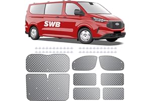 MaxAwe 8Pcs Internal Thermal Blind Set for Ford Transit Custom SWB, Luxury Sunshade Wrap & Window Front Screen Cover, Summer UV Sun Blind & Winter Insulation Cover for Campervans & Motorhome