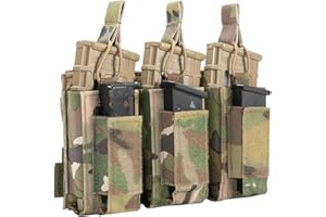 EXCELLENT ELITE SPANKER Funda Abierta para Cargador Simple/Doble/Triple para M4 M16 AK AR Magazines y Funda para Cargador de Pistola