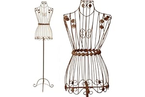 PrimoLiving Mannequin de Couture en métal Bella Donna en Brun Antique - Mannequin Vintage - idéal comme Mannequin féminin ou portemanteau - P-00243
