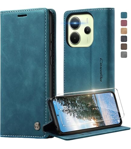 Handyhülle Für Xiaomi Redmi Note 14 5G – Magnet-Ledertasche Mit Kartenfächern, Ständerfunktion & Stoßfestem TPU-Schutz | Blau