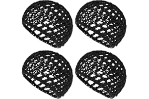 WLLHYF 4 Pack Hair Nets Cap Crochet Snood Bonnets Knit Sleeping Hairnet Fitted Hair Cover Wrap Comfortable Haircare Wave Cap for Women Keep Curls Ballet Serving Tidy Shower Bath Beauty