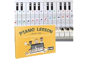 QMG Piano and Keyboard Note Chart and Complete Color Note Piano Music Lesson and Guide Book for Kids and Beginners