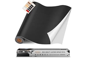 FBKOQKU Patch de Réparation en Cuir, 40 x 200cm Reparation autocollant cuir, Patch Cuir Auto-adhésif rénovation pour Canapé, Siège, Vestes, Artisanat（Noir）