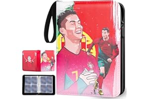 GXGXY Album na karty kolekcjonerskie piłki nożnej, 4 przegródki, album kolekcjonerski z zamkiem błyskawicznym i 50 wyjmowanymi stronami na 400 kart, duży zeszyt na karty, segregator na karty sportowe, 3