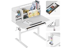 ‎MARK ADLER MARK ADLER Study 5.0 Ergonomischer Kinderschreibtisch, Höhenverstellbar, Neigbare Tischplatte, Modernes Design, Integrierte Aufbewahrung, Ideal zum Lernen und Kreativsein, Für wachsende Kinder, Grau