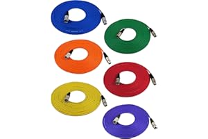 GLS Audio XLR Kabel (7,5m Länge) - 6er Pack Patchkabel Steckverbinder 3-polig - Stecker auf Buchse - Mikrofon Kabel, Audio Kabel (Bunt)