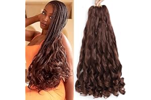 Locescsoc 24 Inch French Curls Braiding Hair 8 Packs Spanish Curly Braids Pre Stretched Loose Wave Soft French Curl Synthetic Braiding Hair Extensions for Women (33#, 24 Inch (Pack of 8))