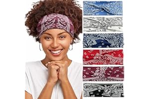 AUBEIFOU 6 Stück Stirnband Damen Elastisch, Yoga Sport Haarband, Sport Haarbänder Elastisch, Haar-Accessoires für Mädchen und Frauen für Alltag Yoga Sport Mode…(6 Farben).