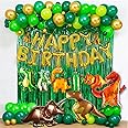 Party Propz Dinosaur Theme Birthday Decorations - 59 Pcs Set With Balloons | Foil Balloons For Kids, Multicolor