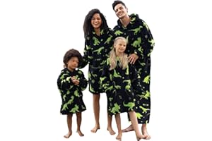 Adisputent Couverture à Manches Sweat à Capuche Surdimensionnée pour Femme Homme, Pull Plaids à Manches en Polaire,Couverture Canape TV Hiver avec Poches Portable,Taille Unique