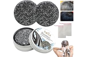 FOCUSUN Savon gris brillant, savon noir, barre de shampoing inverse, barre de shampoing au charbon de bois, shampoing pour cheveux naturels, barre de shampoing solide, couleur naturelle des cheveux