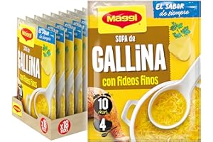 MAGGI Sopa de Gallina con Fideos Finos - Pack de 18 x 68g (4 raciones por sobre)