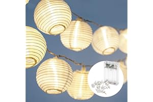 COBUS CozyHome Luci led a batteria lanterne - 7 metri & 20 lanterne LED bianco caldo I Con timer I Lucine led decorative a batteria Filo led esterno Fairy lights Lucette a pile Luci di natale decorative