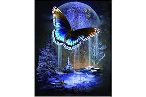 SZJYG DIY 5D Diamond Art Painting Kits Full Drill, Crystal Rhinestone Embroidery Cross Stitch Craft Painting Pictures for Adults Kids, Canvas Butterfly Painting by Numbers for Home Wall Decor - 30x40cm