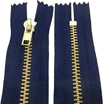 YKK Reißverschluss Für Hosen – 16 Cm, Jeansblau, 4 Mm Metallzähne, Silber