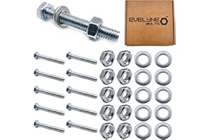 EVELYNE M6 Nut, Bolt & Form A Washer Set. 10 pack – M6x40 Bolts, M6 Nuts & M6 Form A Washers