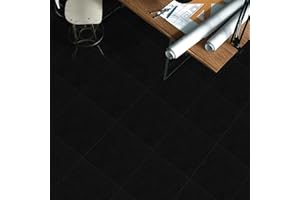 IRISROOM Carpet Tiles Self Adhesive Carpet Floor Tiles, Anti-Slip Flooring Rugs for Living Room Office Bedroom, Black Peel and Stick Carpet Floor 30 x 30 cm 20pcs