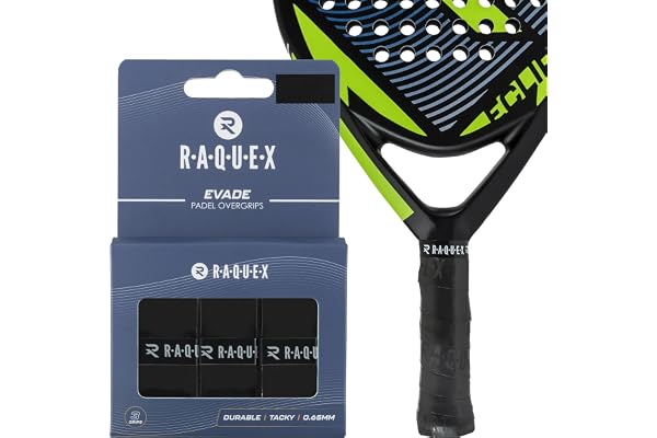 Raquex Surgrip Evade pour Raquettes de Padel — 10 Couleurs — Paquet de 3 surgrips, 0,65 mm d'épaisseur — Surgrip antidérapant Absorbant et légèrement adhésif pour Raquettes de Padel ou de Pickleball