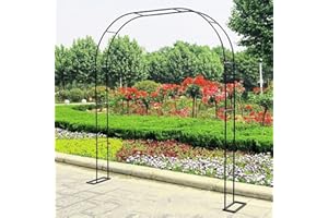 YOXALL Arche de Jardin en métal 120cm 200cm 240cm 280cm 300cm 340cm 160cm Large Arche de Mariage Arceau à Rosiers Plante Grimpantes (Color : Noir, Size : 180 x 220cm)