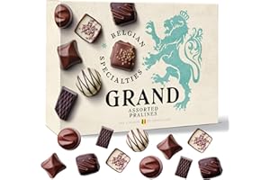 GRAND BELGIAN SPECIALTIES Chocolat belge Grand 170gr, Bonbons de chocolat à offrir, chocolats à offrir, Authentique Chocolat Belge d'héritage familial - Boîte de chocolats assortis.