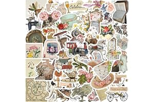 ROMOLY Pegatinas Vintage - Stickers Aesthetic y Pegatinas Transferibles, Aplicación Fácil y Resistente al Agua, 50 Piezas de Arte Bohemio