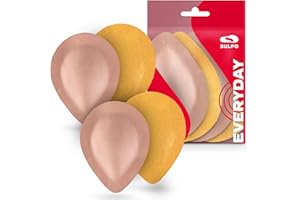 SULPO 2 pary Ortopedyczne wkładki do butów w kształcie kropli - Skórzane wkładki na płaskostopie - Wsparcie śródstopia i łuku podłużnego stopy - Do wszystkich butów - Samoprzylepne - 44-46