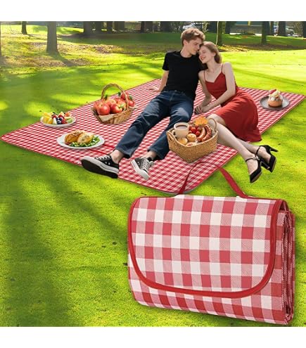 SONGMICS 200 X 200 Cm Picknickdecke Campingdecke Wärmeisoliert Wasserdicht Tragegriff