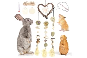 LLGLTOMO Bunny Chew Toys， Bunny Teeth Grinding Chew Toys, Rabbit Cage Hanging Chew Toys, All Natural Materials for Guinea Pigs, Hamsters, Rabbits and Rats (Style2)