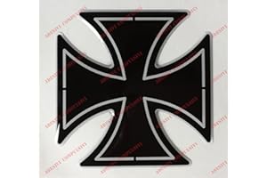 ADESIVI COMPULSIVI Escudo, logotipo, calcomanía, Harley Davidson, Cruz de Malta, adhesivo resinado, efecto 3D.Para depósito o casco.