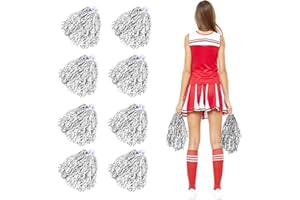 BDBFDFY 8PCS pompon da cheerleader,Pom Pom Cheerleader,Pom Pom Cheerleader Professionali,Fiore a Mano Cheerleader,per sport cheerleader, da sera, per feste notturne (D)