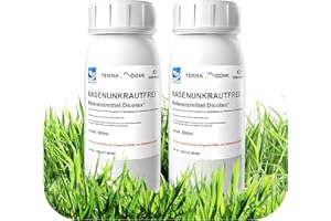 Terra Domi Rasenunkrautvernichter 2x500 ml, Referenzmittel: Dicotex für bis zu 1200 m² Rasenfläche, stark gegen übliche Unkräuter & schwer bekämpfbare Arten, Herbizid für den perfekten Garten