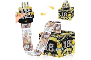 ZAOHUI Happy Birthday Money Box Cash Gift Pull, 18th Birthday Gifts Boys Girls, Surprise Money Gift Box, Money Gift Ideas, Funny Money Box that Pulls Out 50 Clear Bags for Giving Cash