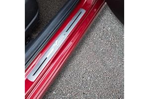 EVER TA 4 Pezzi Inossidabile Battitacco per Auto per Lan-cia Chrysler Ypsilon 2010-2022, Esterno Battitacco Protezione Plates Anti-Graffio Scuff Adesivi Decorativi Accessori