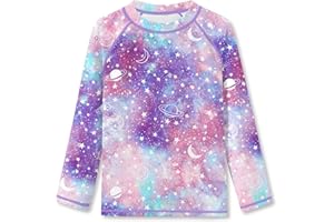 BesserBay Girls UPF 50+ Rash Vest Long Sleeve Quick Drying Rash Guard Shirt 3-12 Years