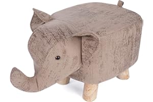 Avos-Deals-Global Reposapiés con forma de elefante marrón, decoración de reposapiés otomano tapizado, reposapiés con forma de animal un diseño creativo para salas de estar, dormitorios y guarderías