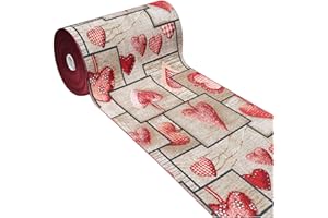 emmevi Alfombra de Cocina, Estilo Shabby Chic, Bordada Antideslizante, Mod.Chalet VIP DIS.16 54 x 140 cm Burdeos