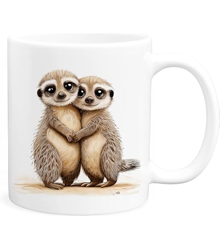 Lustige Anti-Stress Tasse Mit Erdmännchen – 325 Ml Keramik Fürs Büro – Witziges Geschenk Mit Spruch
