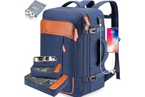 Lumesner Handgepäck-Rucksack, extra groß, 40 l, Flugzugelassen, Reiserucksack für Männer und Frauen, erweiterbar, großer Koffer-Rucksack mit 4 Packwürfeln