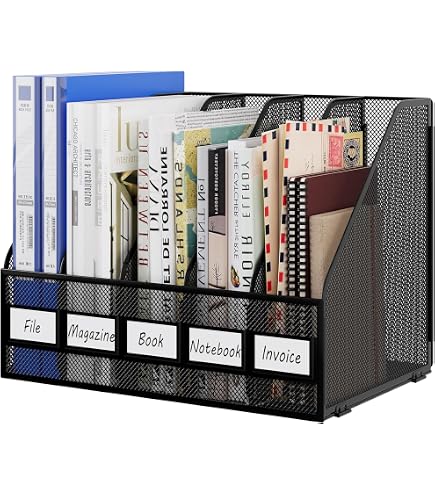 2 Raccoglitori Pieghevoli, Formato A4, Portariviste In Plastica, Con 3 Scomparti, Raccoglitore Per Riviste, Per Ufficio, Organizer Da Scrivania - 11