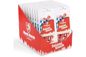 ‎PIKANTEN WURSTBARON® - Salami Mini Anker - Original Wurst Snack Anker aus Bayern - Karton mit 16 x 50g (800g) - Snackbox Sticks