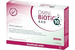 OMNi BiOTiC 10 | 10 sachets (50g) | 10 Bacterial strains | 10 Billion Bacteria per Daily dose | Powder | with Inulin | Vegan | Gluten-Free | Lactose-Free | for Daily use