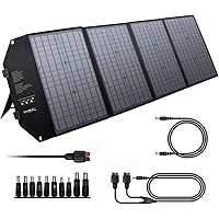 powkey 100W 12-18V Solarpanel Ladegerät mit Typ C, USB C, 2 * QC3.0, DC-Ausgang, monokristallines paralleles Solarpanel…