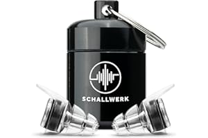 SCHALLWERK ® Music+ tapones oidos ruido – amortigua el ruido y mantiene la calidad del sonido – ideal para música, festivales, fiestas – 2 tapones extra para oídos pequeños