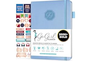 GoGirl Planner and Organizer for Women – Compact Weekly Planner, Goals Journal & Agenda to Improve Time Management & Productivity (Light Blue)