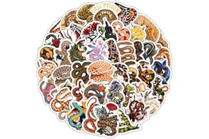 KOWASO Serpente Adesivi 60 pezzi per valigia Skateboard Laptop Computer Bottiglie d'acqua Auto Adolescenti Ragazzi Ragazze Scrapbooking Sticker