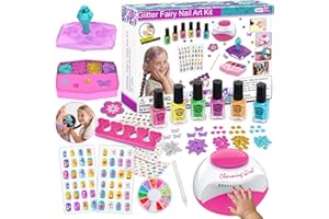 LemonDream Nagelstudio Kinder Mädchen Geschenke Mädchen 7-12 Jahre Nagellack Kinder Spielzeug Geschenke Schminke für Geburtstag Weihnachten Halloween Party